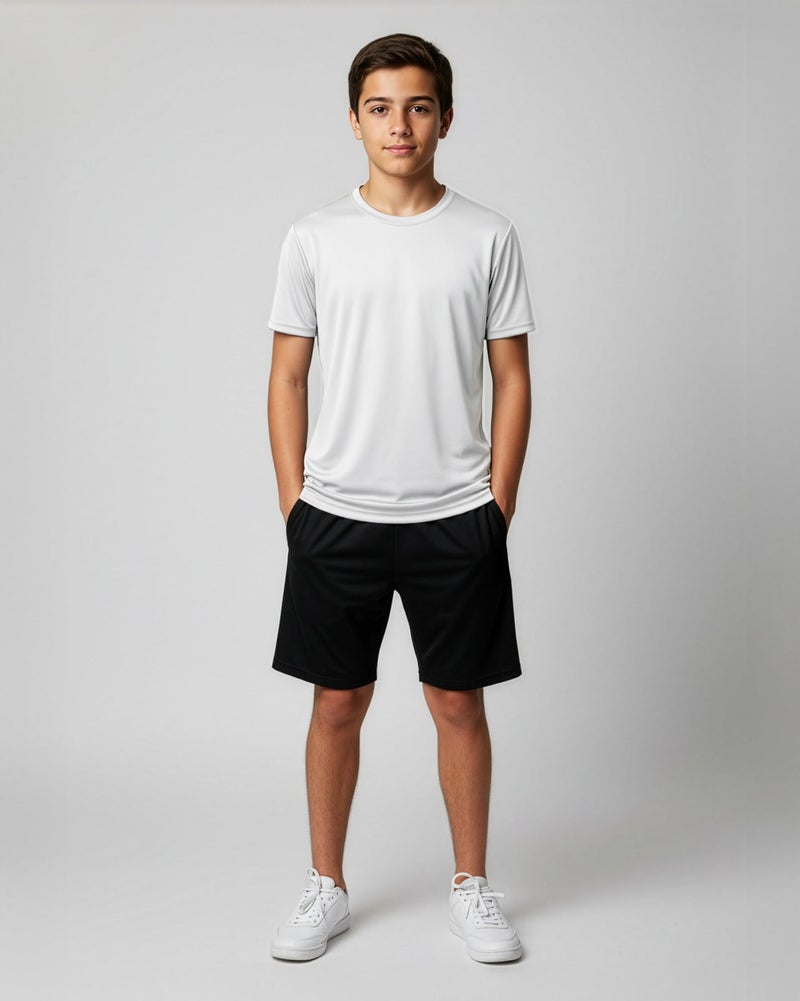 REALESSENTIALS Real Essentials 5 Pack: Boys' Mesh Short Sleeve Athletic T-Shirt - Youth Kids Teens Active Basketball Tops -Set 2,Large 12-14 - Image 4